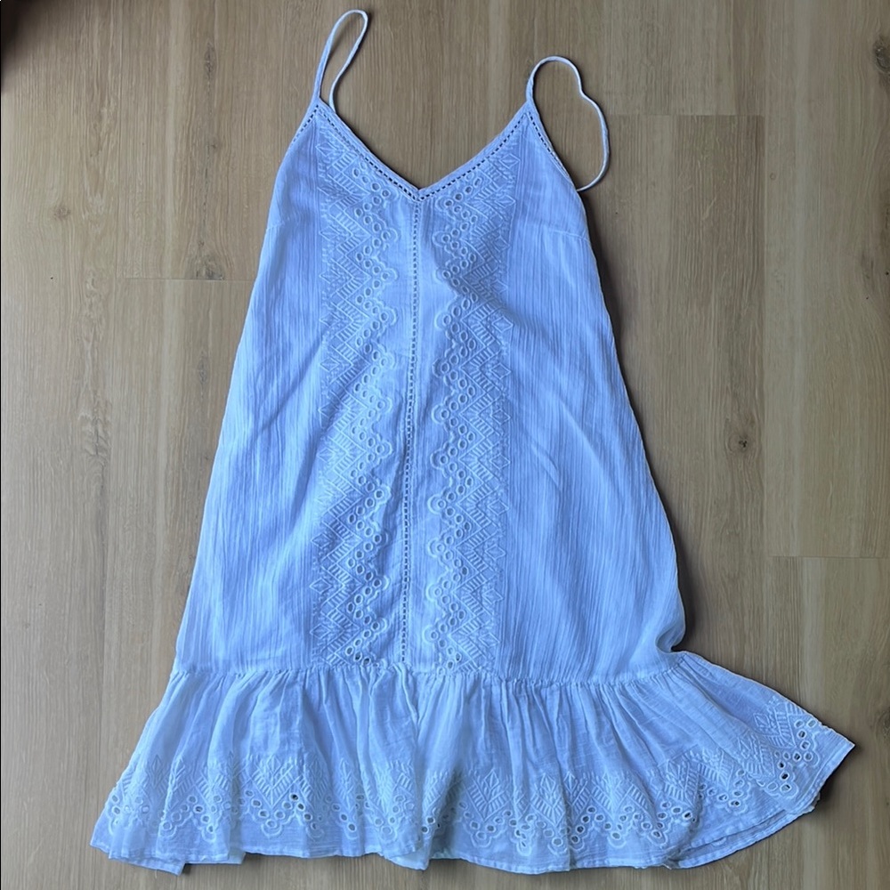 White Lace Trim Sundress